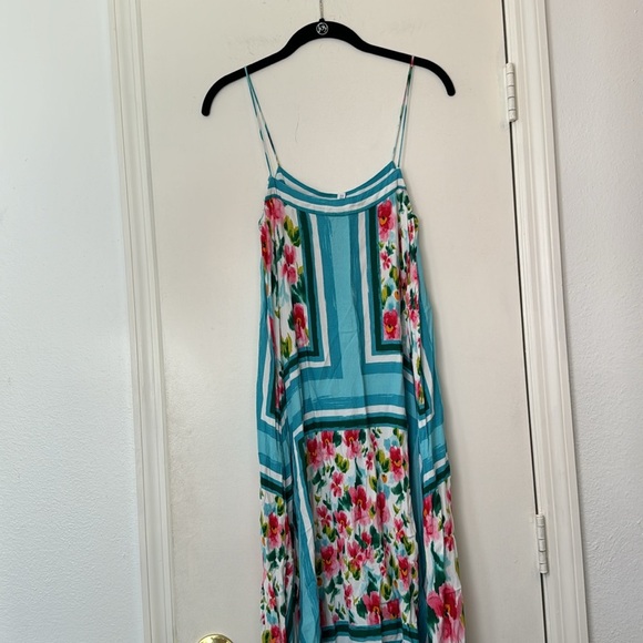 Zara Vibrant Blue Floral Summer Thin Strap Sundress Vacation Festival Size Small - Picture 8 of 8